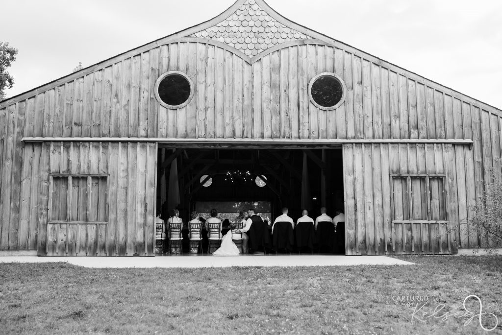 Michigan Wedding at Odins Owl head table barn venue