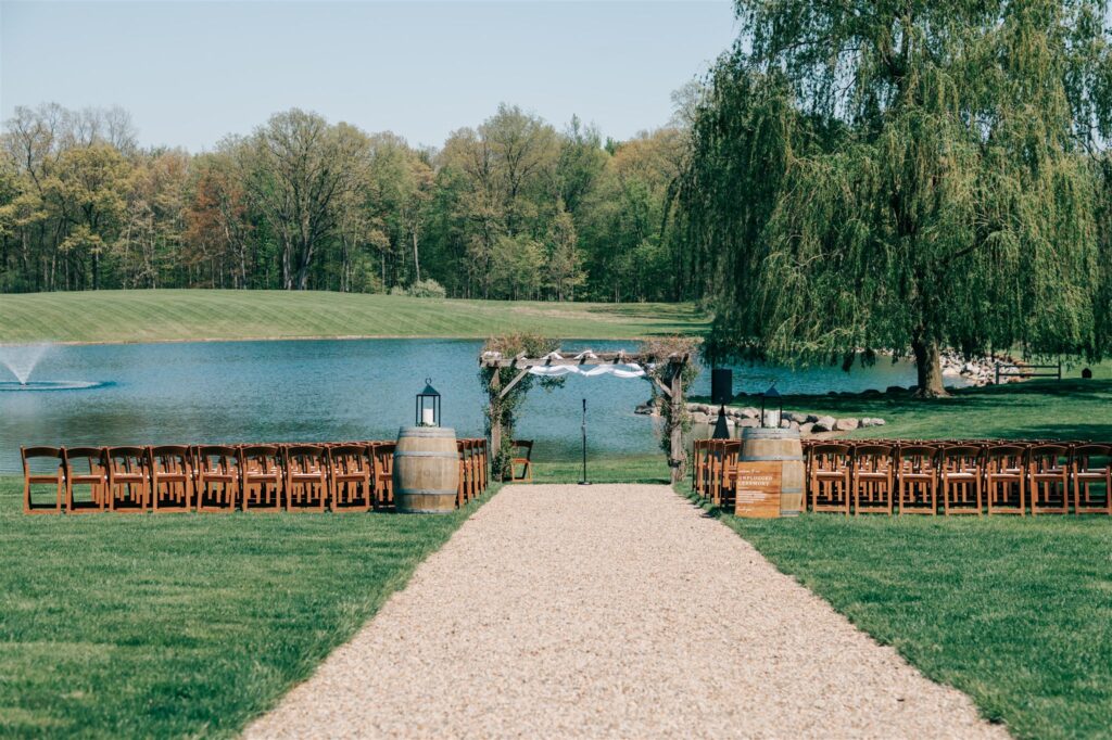 Westers Vineyard in Michigan wedding ceremony water front location