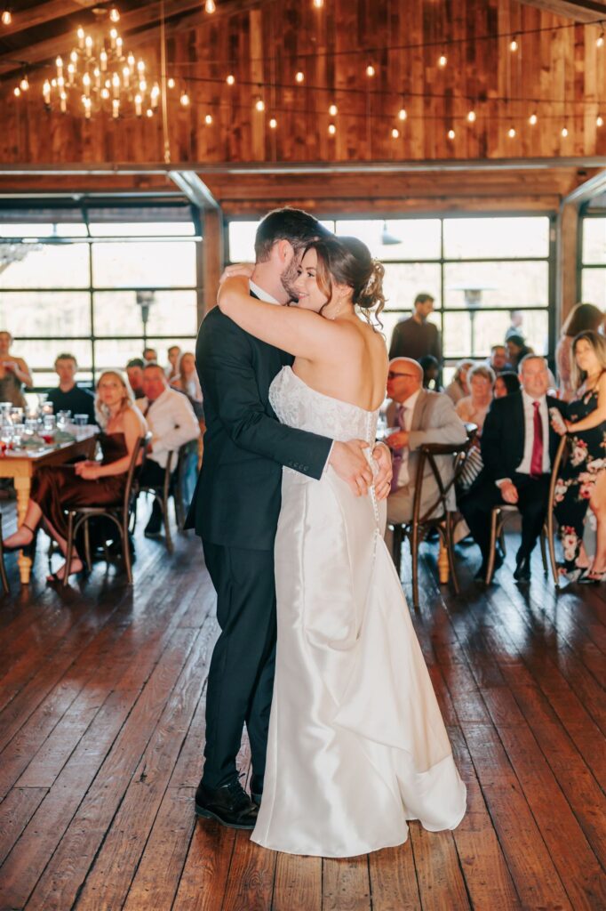 Bride and groom dancing at Westers Vineyard venue in Michigan