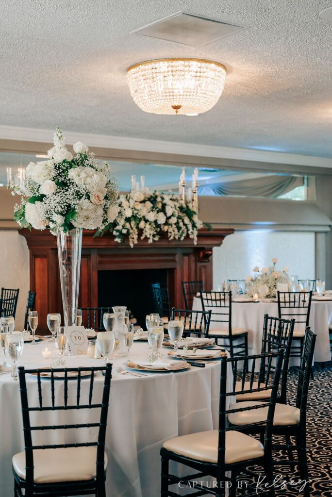 Reception decor at Pine Knob Carriage House