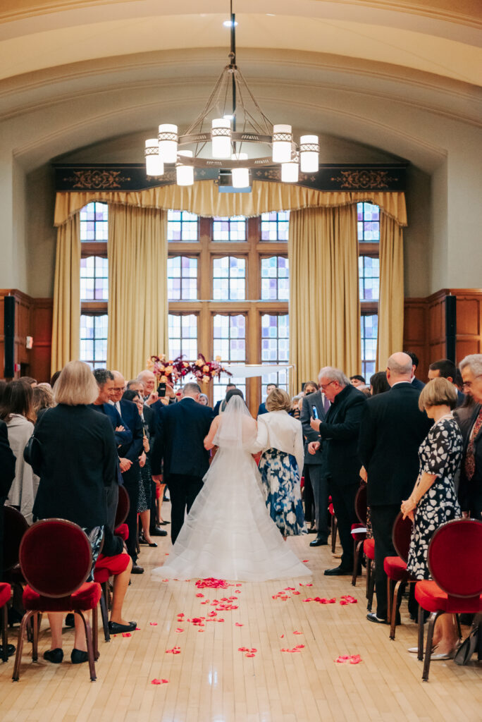 Wedding ceremony in Michigan League Ballroom